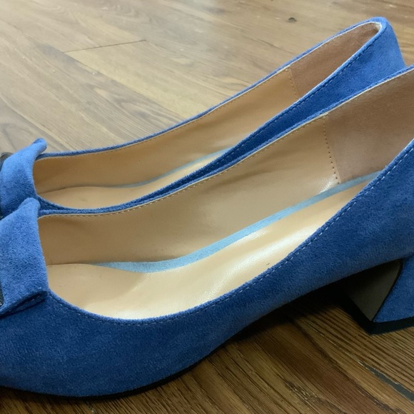 Shoes | Royal Blue Suede Block Kitten Heels | Poshmark